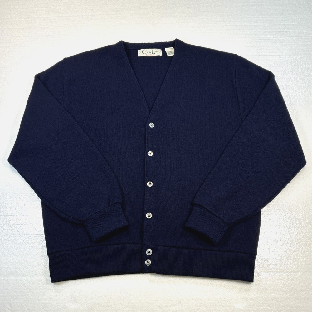 Vintage Cypress Links Sweater Men's 2XL Blue Golf Cardigan Grandpa Core Grunge